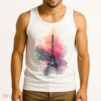 Illustration Of Eiffel Tower In Paris Tank Top thumb 3