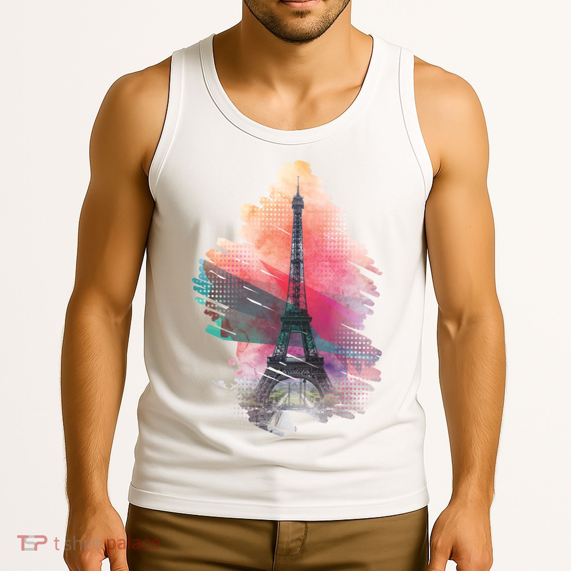 Illustration Of Eiffel Tower In Paris Tank Top