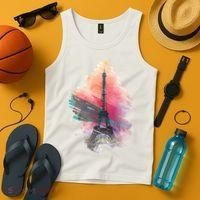 Illustration Of Eiffel Tower In Paris Tank Top thumb 4