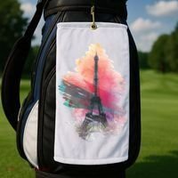 Illustration Of Eiffel Tower In Paris Golf Towel thumb 2
