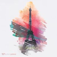 Illustration Of Eiffel Tower In Paris Women's Long Sleeve Shirt thumb 2