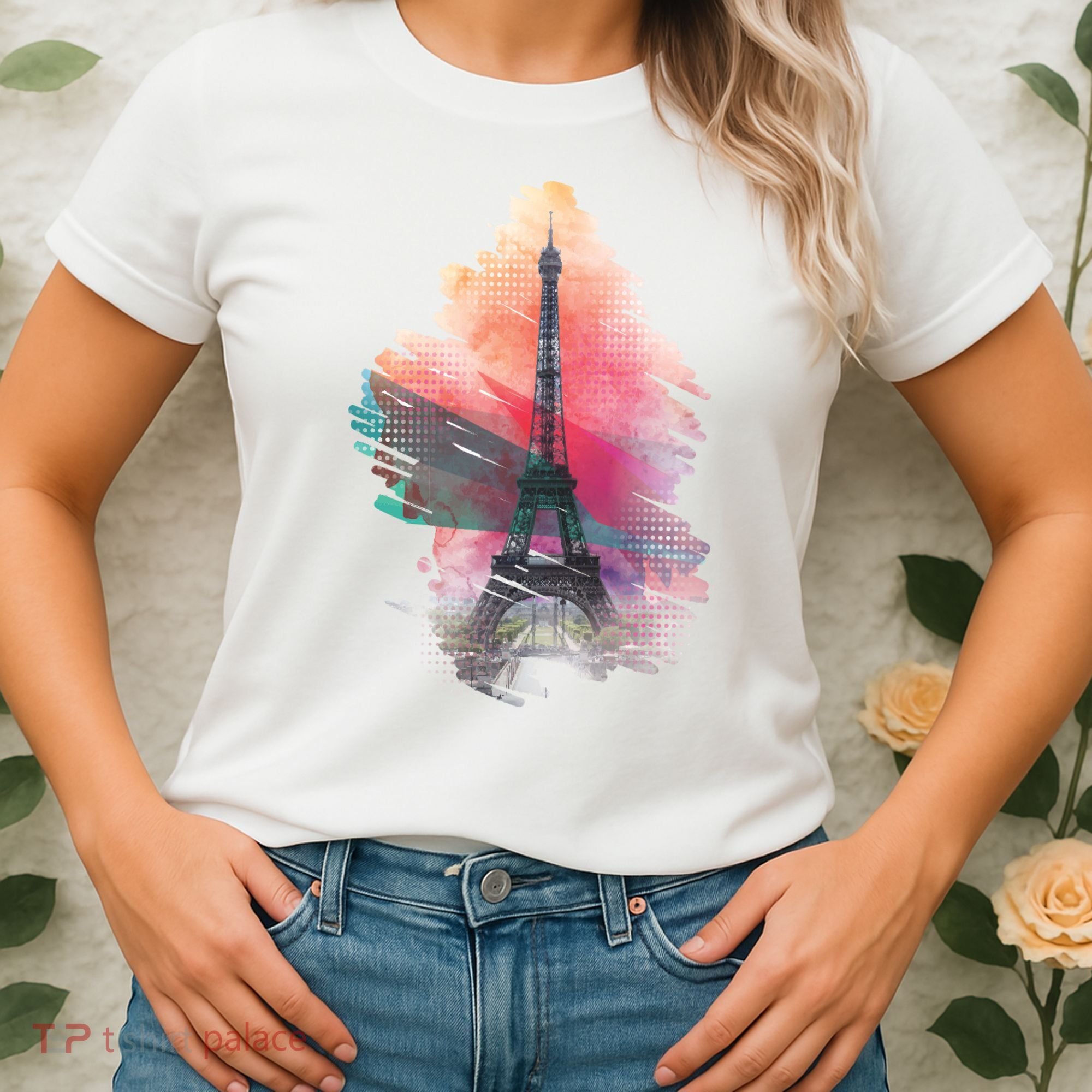 Illustration Of Eiffel Tower In Paris Women's T-Shirt
