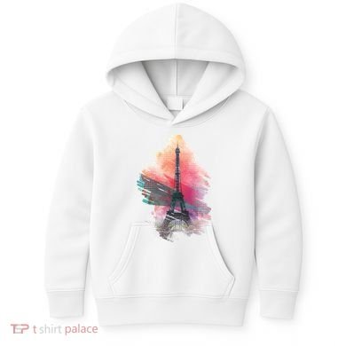 Illustration Of Eiffel Tower In Paris Kids Hoodie