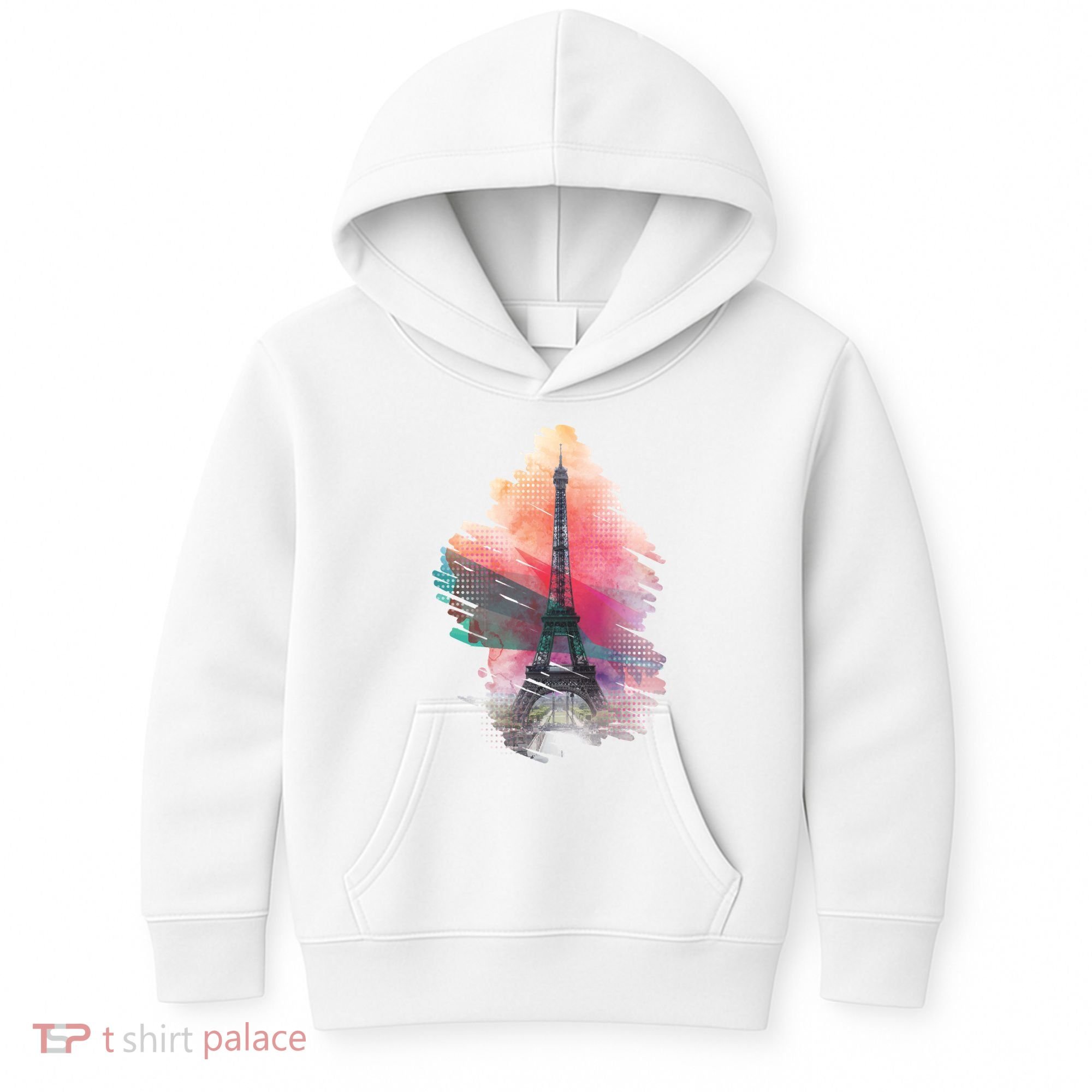 Illustration Of Eiffel Tower In Paris Kids Hoodie