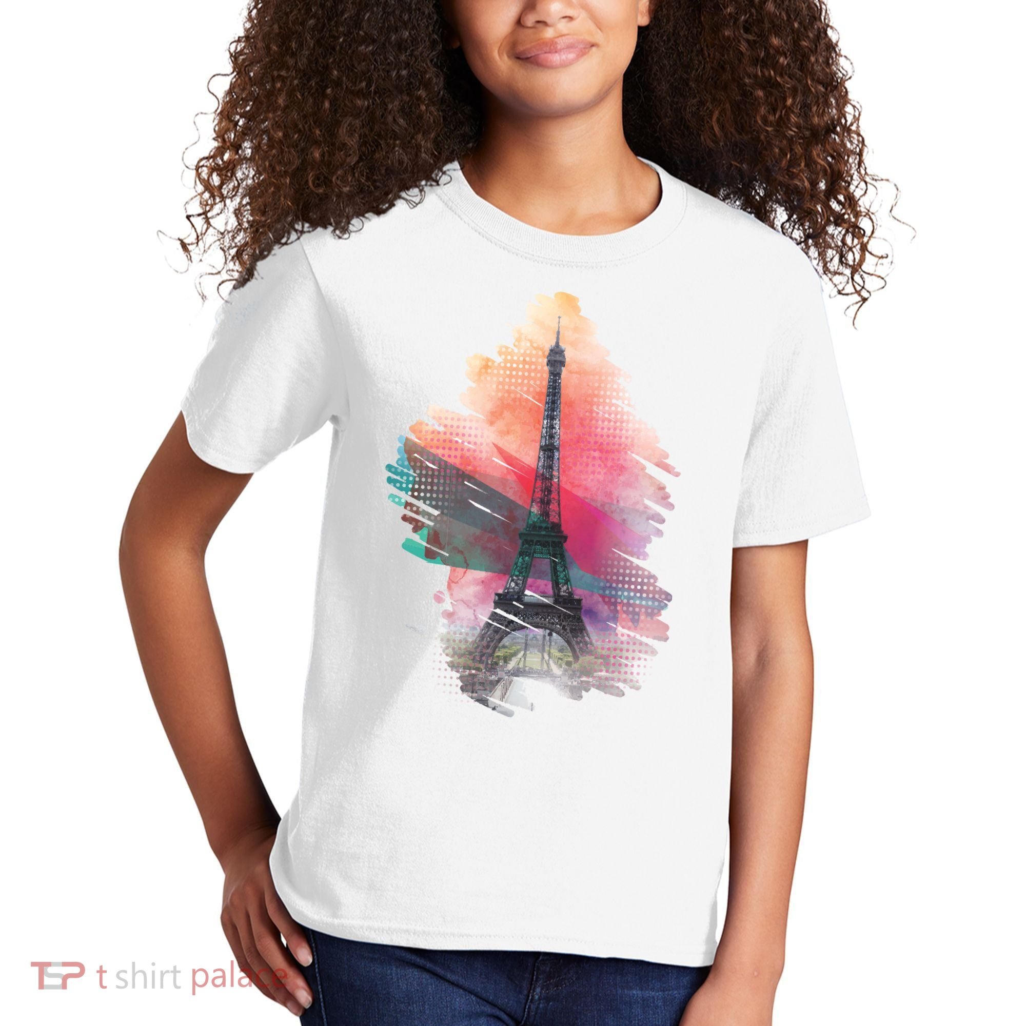 Illustration Of Eiffel Tower In Paris Kids T-Shirt
