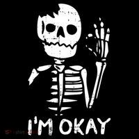 Im Okay Funny Halloween Costume Broken Skeleton Skull Women's Hoodie thumb 2