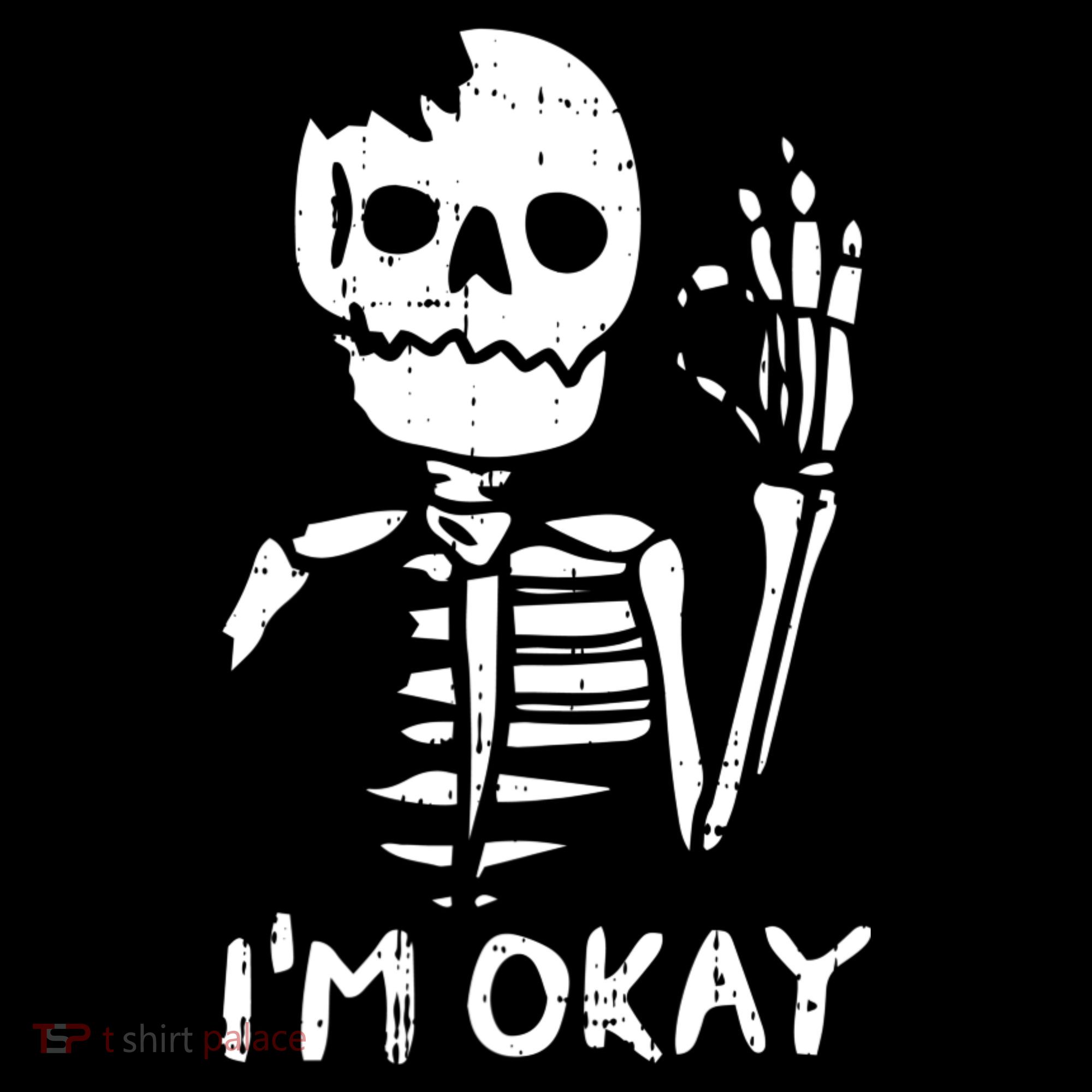 Im Okay Funny Halloween Costume Broken Skeleton Skull Women's Hoodie