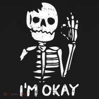 Im Okay Funny Halloween Costume Broken Skeleton Skull Ornament thumb 1