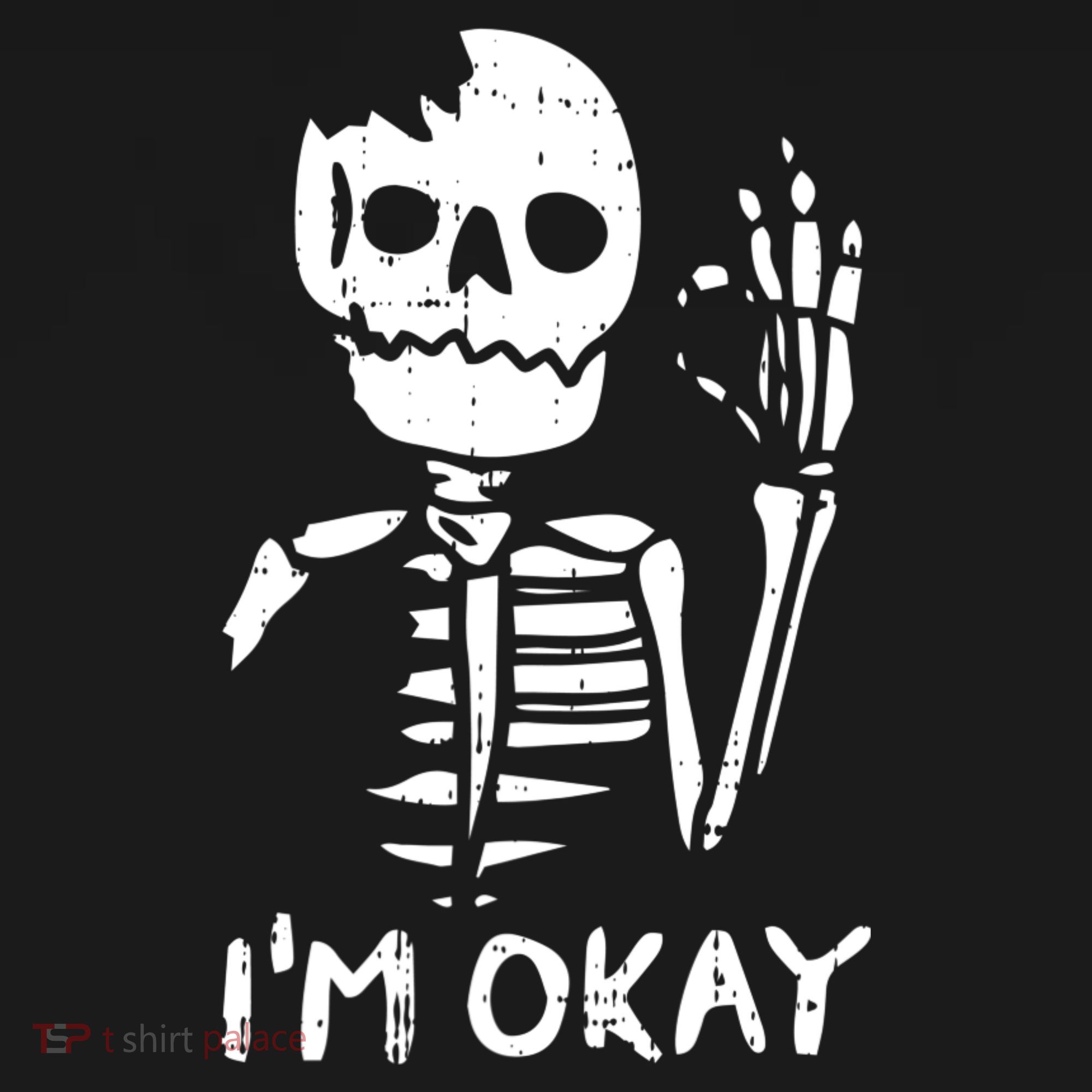 Im Okay Funny Halloween Costume Broken Skeleton Skull Ornament