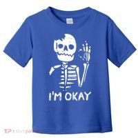 Im Okay Funny Halloween Costume Broken Skeleton Skull Toddler T-Shirt thumb 0