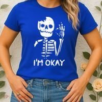 Im Okay Funny Halloween Costume Broken Skeleton Skull Women's T-Shirt thumb 2