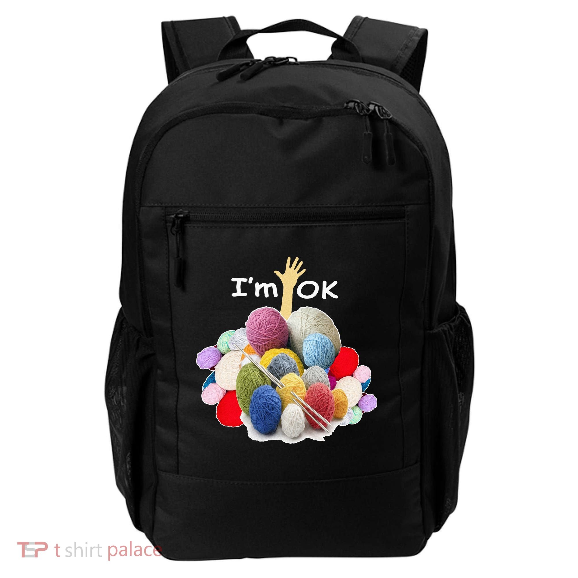 I’m Ok Funny Crochet And Knitting Yarn Mess Backpack