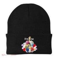 I’m Ok Funny Crochet And Knitting Yarn Mess Beanie thumb 0