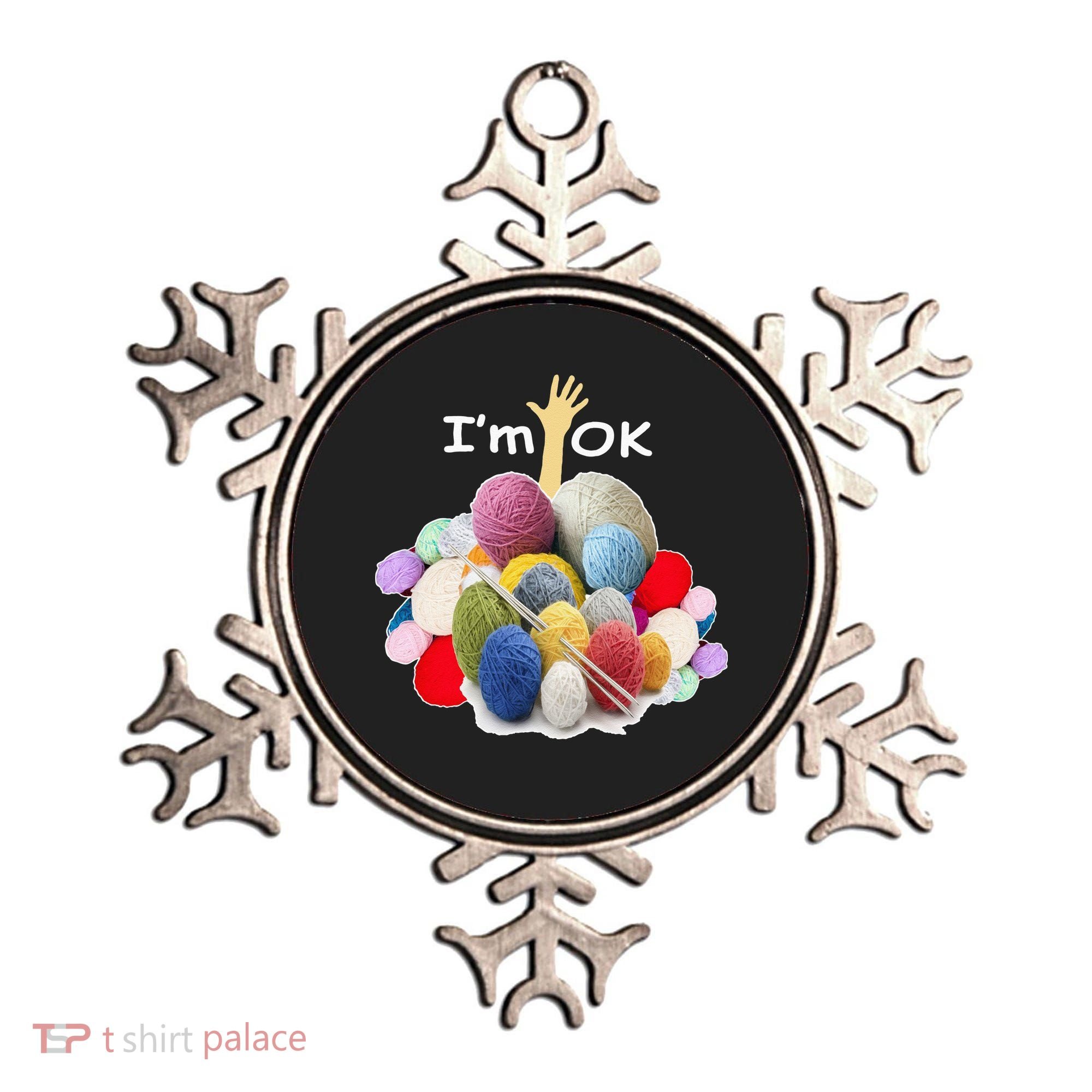 I’m Ok Funny Crochet And Knitting Yarn Mess Ornament