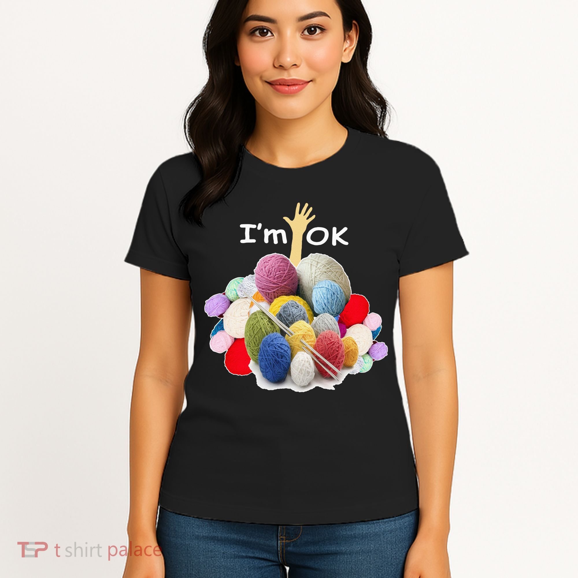 I’m Ok Funny Crochet And Knitting Yarn Mess Women's T-Shirt