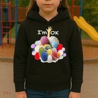 I’m Ok Funny Crochet And Knitting Yarn Mess Kids Hoodie thumb 3
