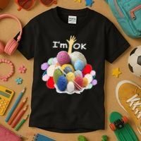 I’m Ok Funny Crochet And Knitting Yarn Mess Kids T-Shirt thumb 3