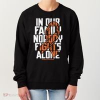 In Our Family Nobody Fights Alone Leukemia Awareness Month Meaningful Gift Women's Sweatshirt thumb 0