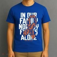 In Our Family Nobody Fights Alone Leukemia Awareness Month Meaningful Gift T-Shirt thumb 3