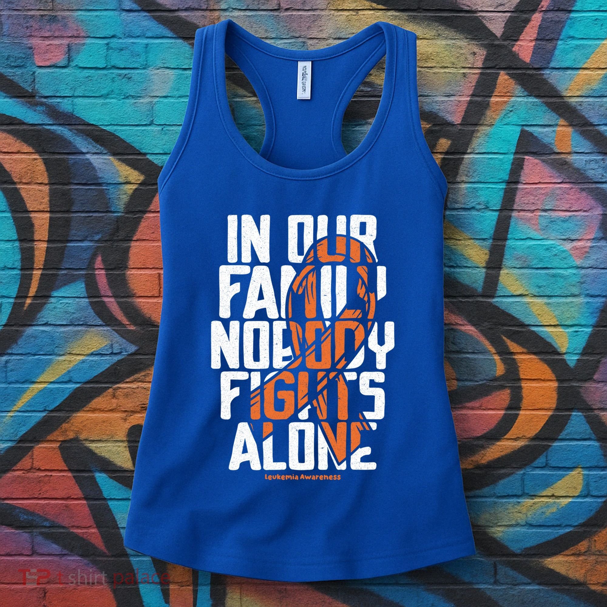 In Our Family Nobody Fights Alone Leukemia Awareness Month Meaningful Gift Women's Tank Top