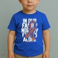 In Our Family Nobody Fights Alone Leukemia Awareness Month Meaningful Gift Toddler T-Shirt thumb 2