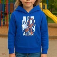 In Our Family Nobody Fights Alone Leukemia Awareness Month Meaningful Gift Kids Hoodie thumb 3