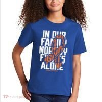 In Our Family Nobody Fights Alone Leukemia Awareness Month Meaningful Gift Kids T-Shirt thumb 2