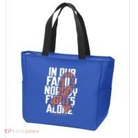 In Our Family Nobody Fights Alone Leukemia Awareness Month Meaningful Gift Tote Bag thumb 3