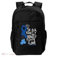 In Our Family Nobody Fights Alone Colon Cancer Awareness Backpack thumb 0
