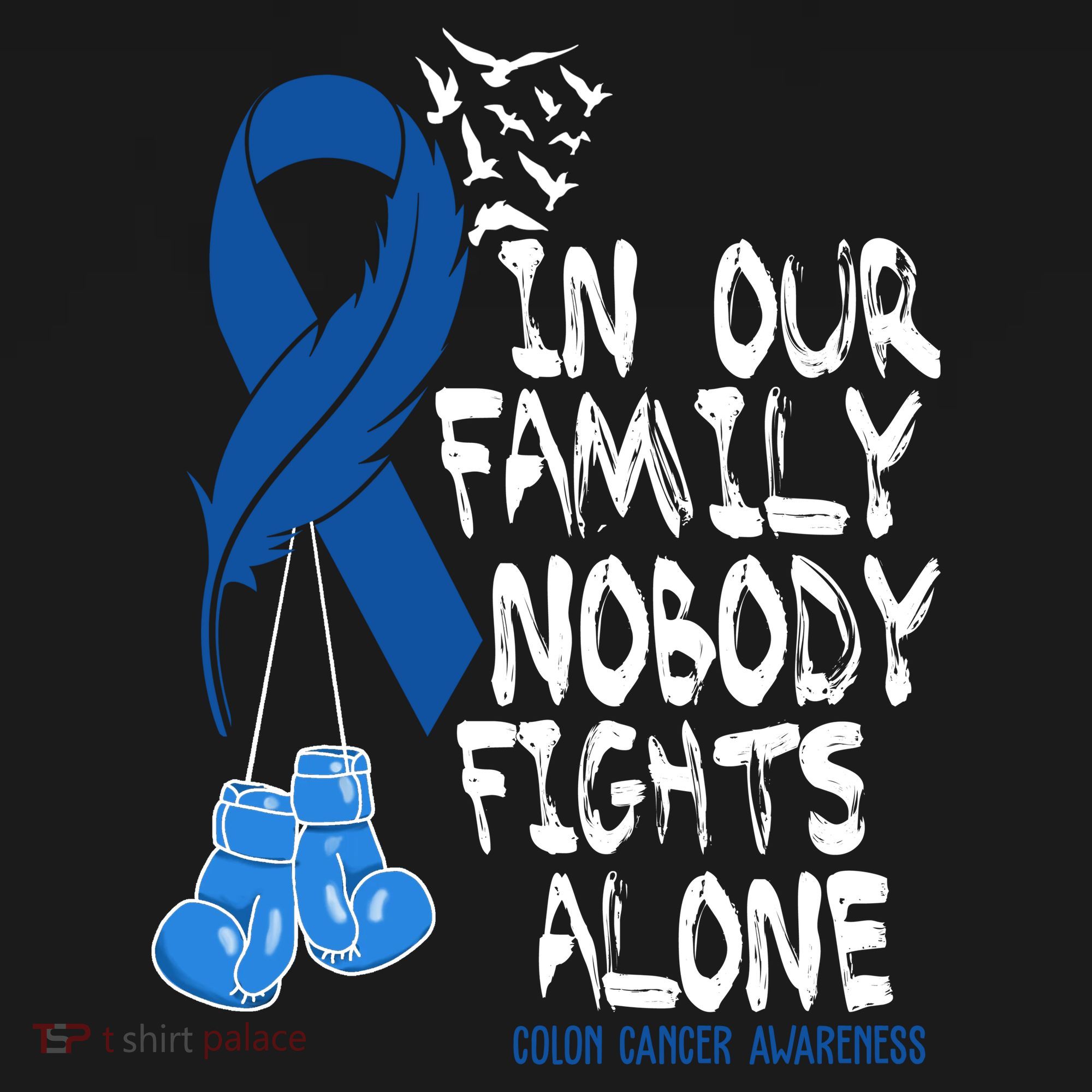 In Our Family Nobody Fights Alone Colon Cancer Awareness Backpack