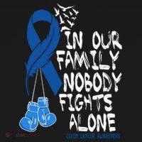 In Our Family Nobody Fights Alone Colon Cancer Awareness Tote Bag thumb 4