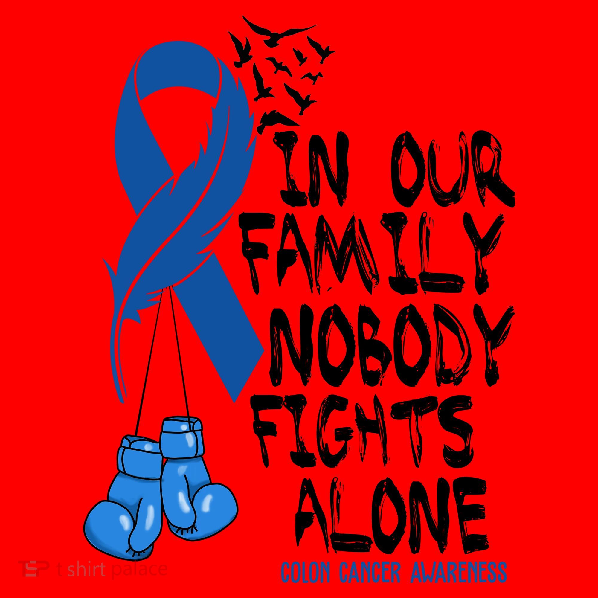 In Our Family Nobody Fights Alone Colon Cancer Awareness Santa Hat