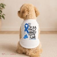 In Our Family Nobody Fights Alone Colon Cancer Awareness Doggie Tank thumb 2