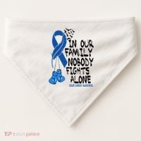 In Our Family Nobody Fights Alone Colon Cancer Awareness USA-Made Doggie Bandana thumb 0