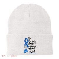 In Our Family Nobody Fights Alone Colon Cancer Awareness Beanie thumb 0