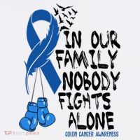 In Our Family Nobody Fights Alone Colon Cancer Awareness Beanie thumb 2