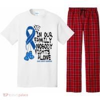 In Our Family Nobody Fights Alone Colon Cancer Awareness Pajama Set thumb 0