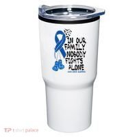 In Our Family Nobody Fights Alone Colon Cancer Awareness Tumbler thumb 0