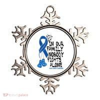 In Our Family Nobody Fights Alone Colon Cancer Awareness Ornament thumb 0