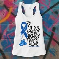 In Our Family Nobody Fights Alone Colon Cancer Awareness Women's Tank Top thumb 3