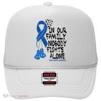In Our Family Nobody Fights Alone Colon Cancer Awareness Hat thumb 0