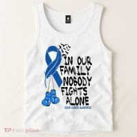 In Our Family Nobody Fights Alone Colon Cancer Awareness Tank Top thumb 2