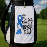 In Our Family Nobody Fights Alone Colon Cancer Awareness Golf Towel thumb 2