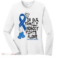 In Our Family Nobody Fights Alone Colon Cancer Awareness Women's Long Sleeve Shirt thumb 0