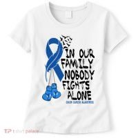 In Our Family Nobody Fights Alone Colon Cancer Awareness Women's T-Shirt thumb 0