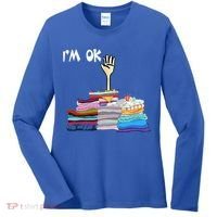 I'm Ok Funny Sewing Lover Sewer Fabric Sewing Seamstress Meaningful Gift Women's Long Sleeve Shirt thumb 0
