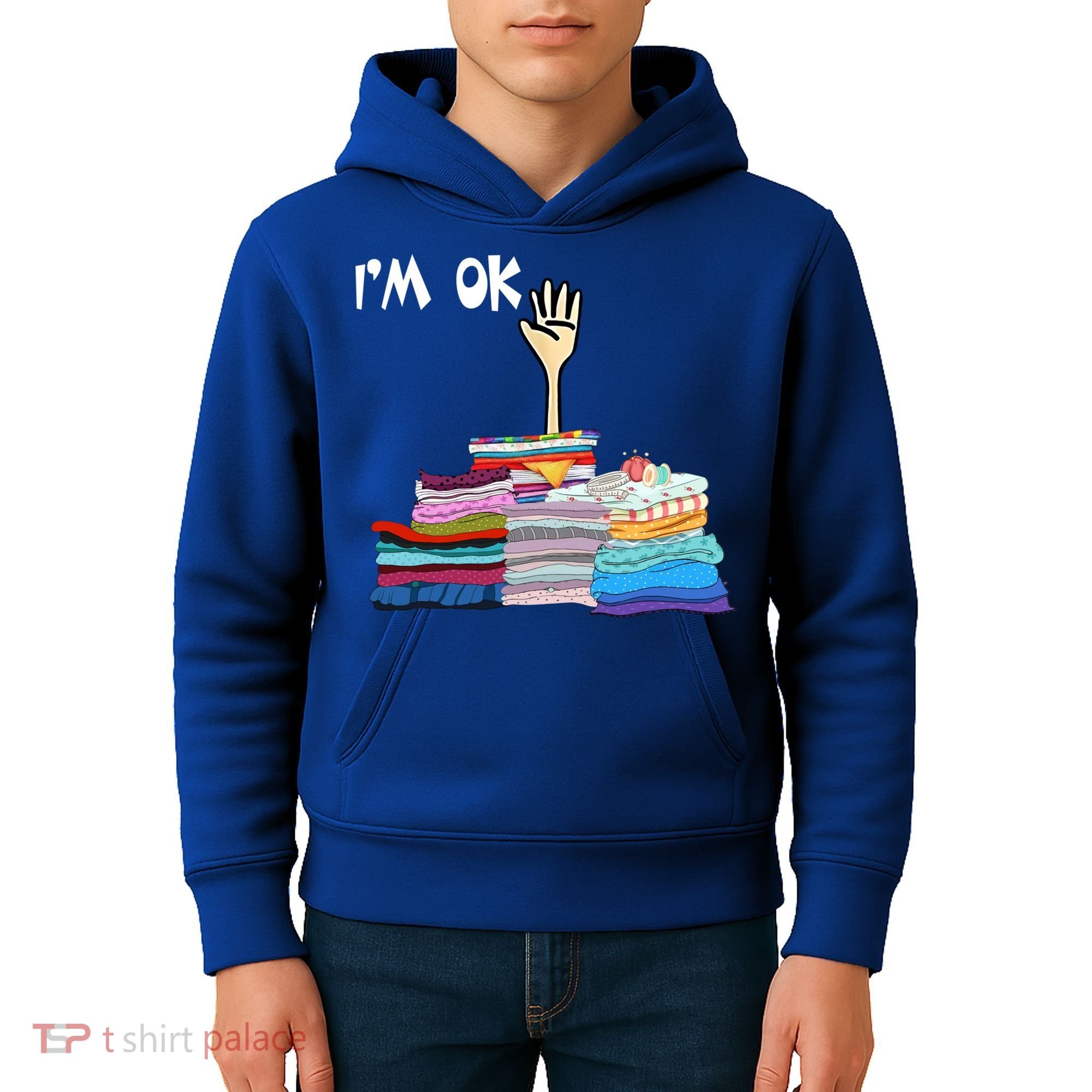 I'm Ok Funny Sewing Lover Sewer Fabric Sewing Seamstress Meaningful Gift Kids Hoodie