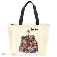 IM Ok Funny Sewing Quilting Fabric Tote Bag thumb 0