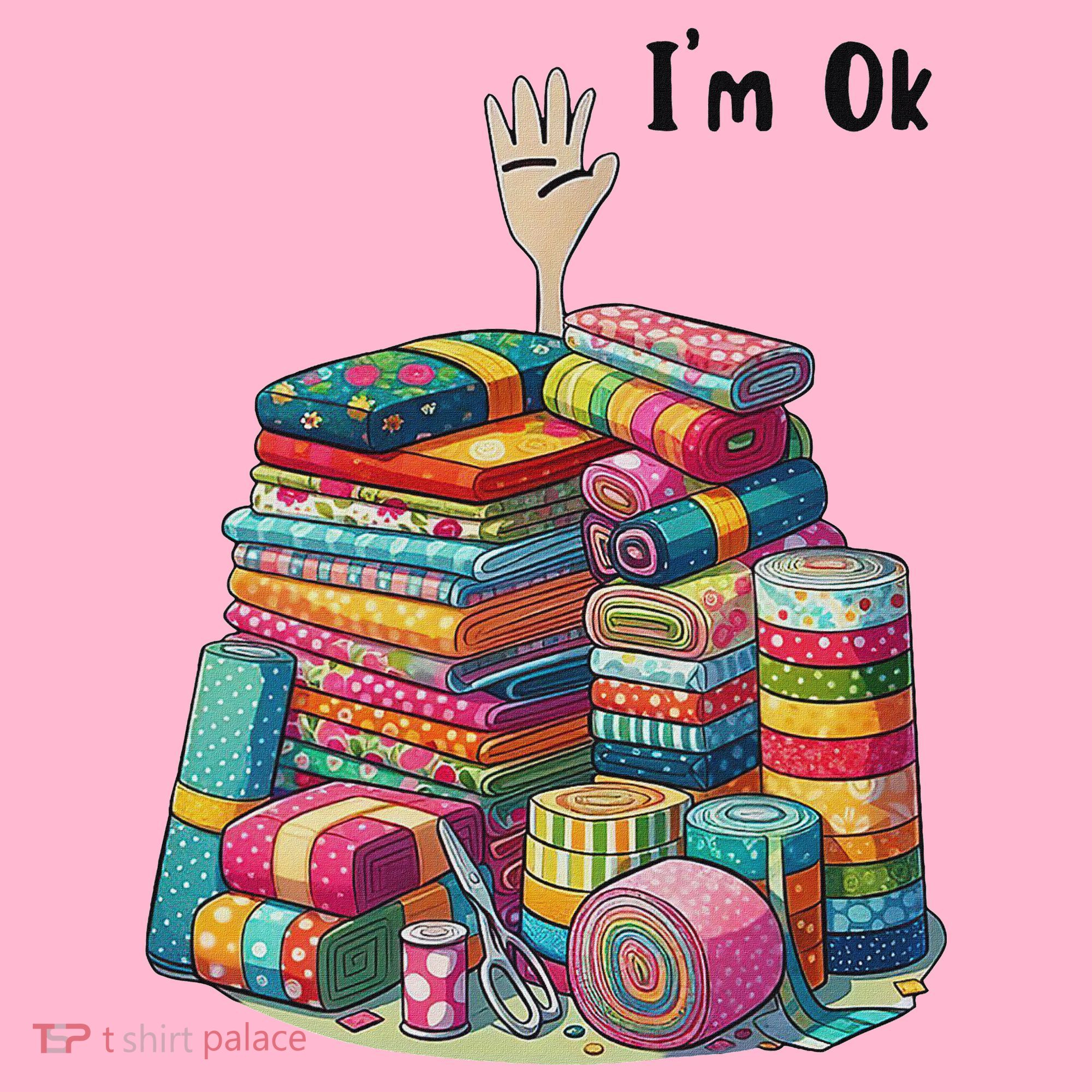 IM Ok Funny Sewing Quilting Fabric Coaster