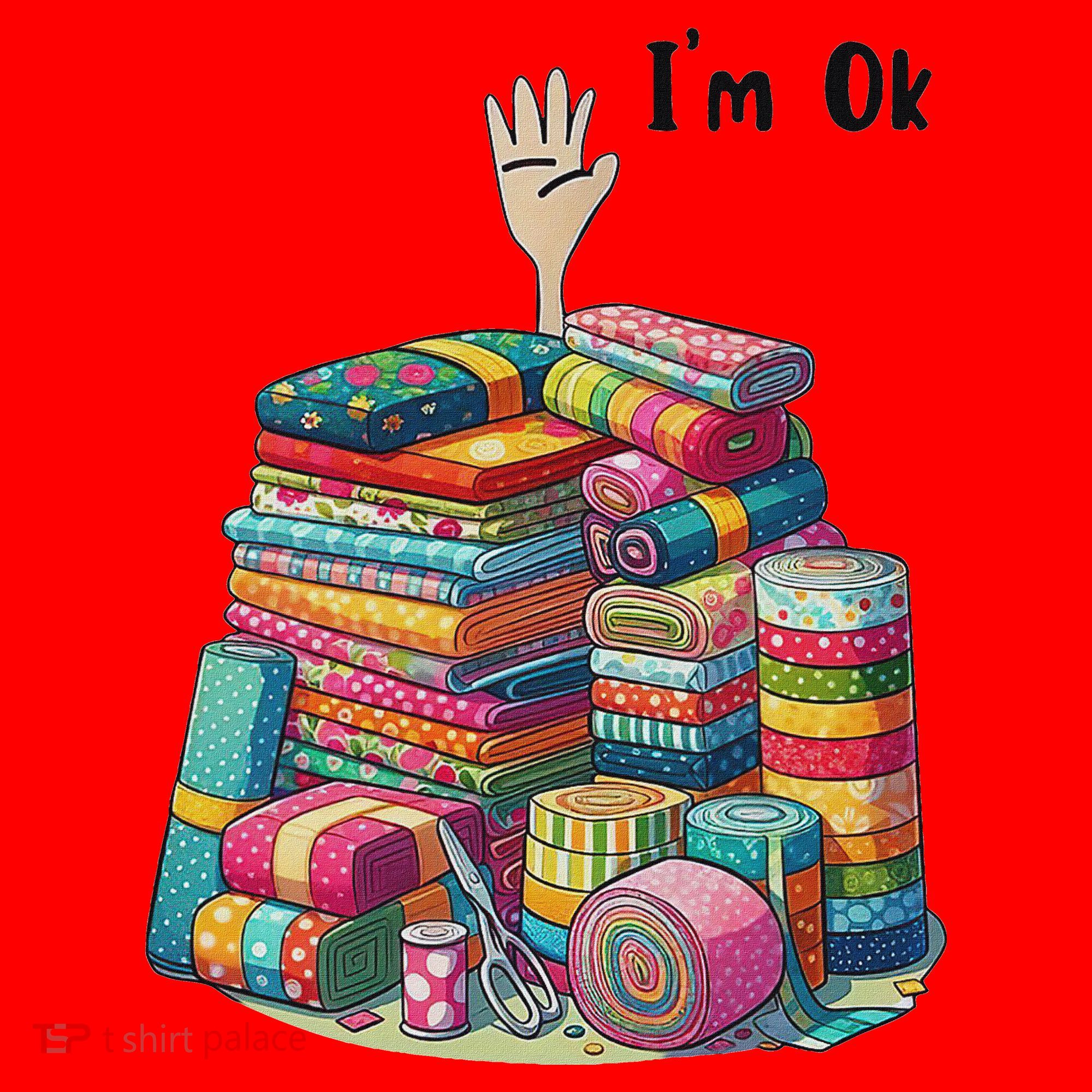 IM Ok Funny Sewing Quilting Fabric Santa Hat